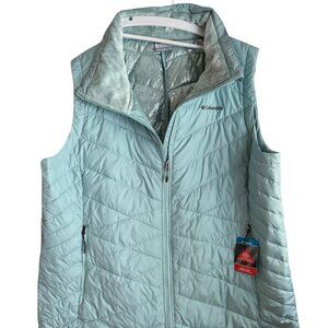 Columbia Women's White Out Puffer Omni-Heat Full Zip Insulated Vest - Size 2X -